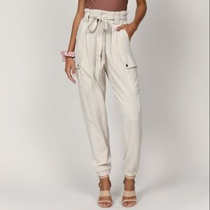 Linen Paperbag Waist Pants